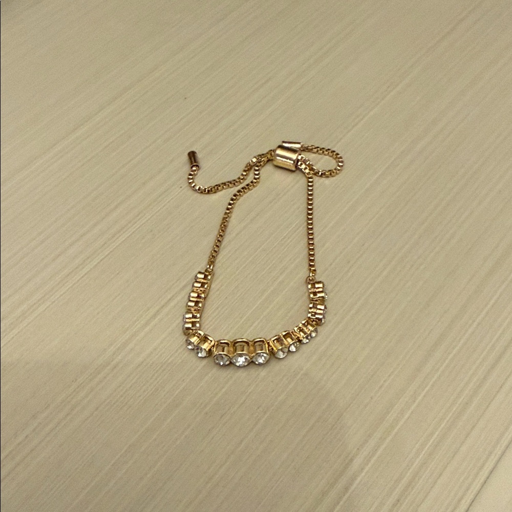 BaubleBar Gold Bracelet with Crystal Details